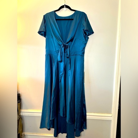 Blue Tie front High Low XL dress - Picture 1 of 3